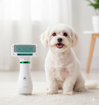 "2-en-1: Cepillo Secador Rápido y Anti-Estrés para Mascotas"