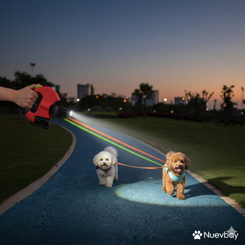 Correa Retráctil Doble Para Dos Perros